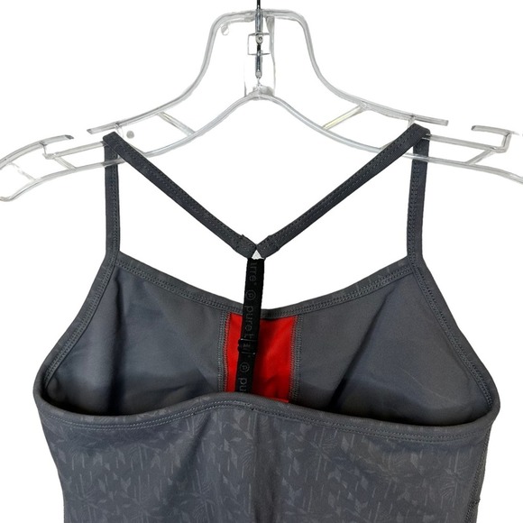 Pure Barre by SPLITS59 Grey Print Built in Bra Razorback Tank Top Size XS - Picture 7 of 9